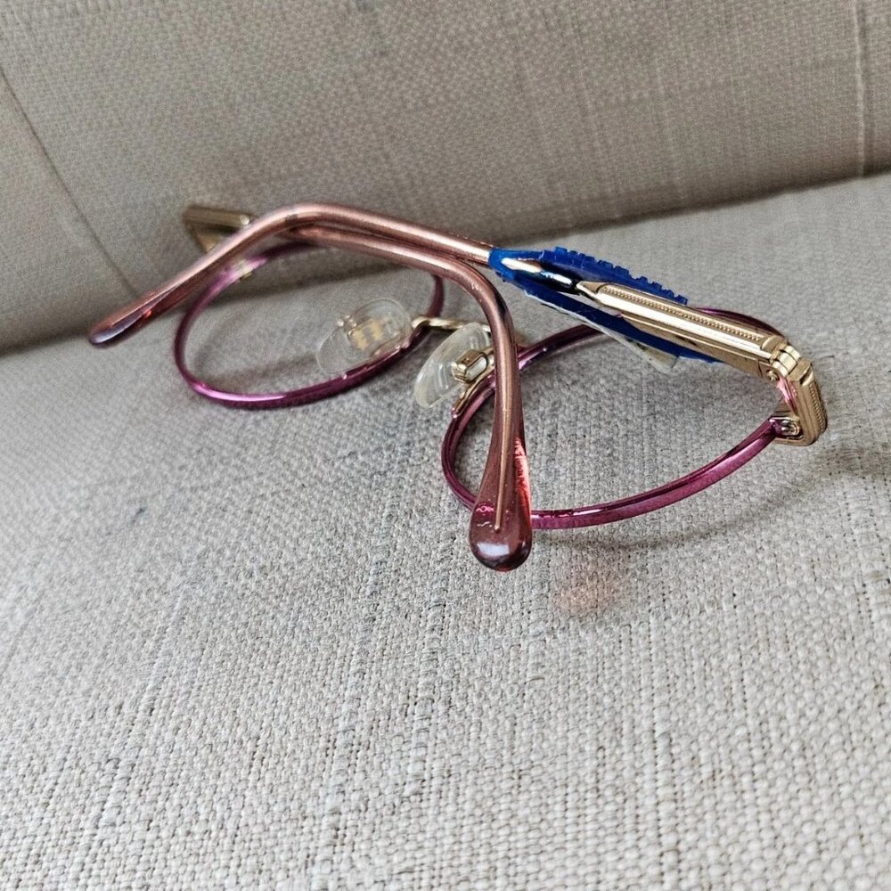 Luxottica Youth Girl Eyeglasses Frame GOLDELECTROPLATED Glasses Frame Italy - Picture 6 of 12